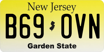 NJ license plate B69OVN