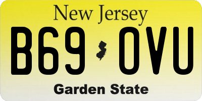 NJ license plate B69OVU