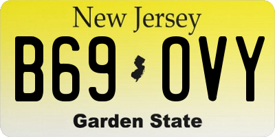 NJ license plate B69OVY