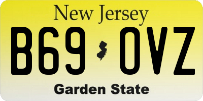 NJ license plate B69OVZ