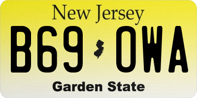 NJ license plate B69OWA