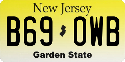 NJ license plate B69OWB