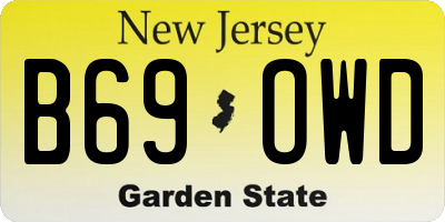 NJ license plate B69OWD