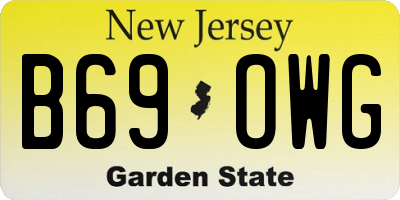 NJ license plate B69OWG