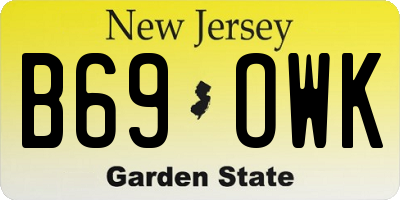 NJ license plate B69OWK