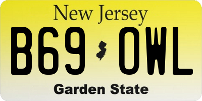 NJ license plate B69OWL