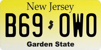NJ license plate B69OWO