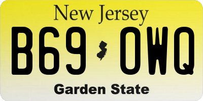 NJ license plate B69OWQ