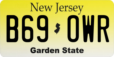 NJ license plate B69OWR