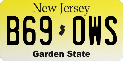 NJ license plate B69OWS
