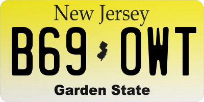 NJ license plate B69OWT