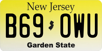 NJ license plate B69OWU