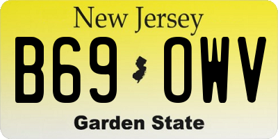 NJ license plate B69OWV