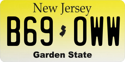 NJ license plate B69OWW