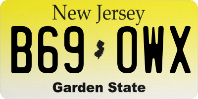 NJ license plate B69OWX