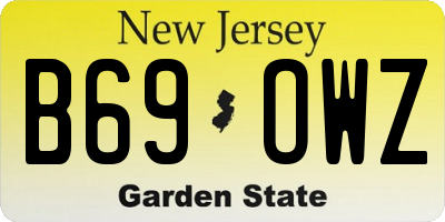 NJ license plate B69OWZ