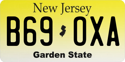 NJ license plate B69OXA