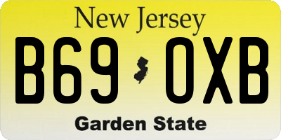 NJ license plate B69OXB