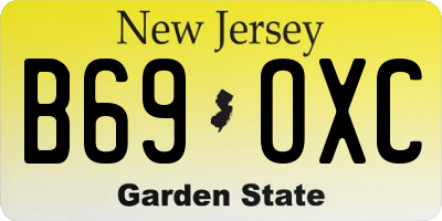 NJ license plate B69OXC