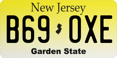 NJ license plate B69OXE