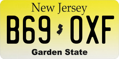 NJ license plate B69OXF