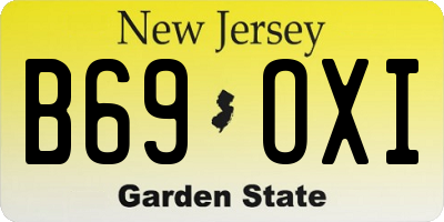 NJ license plate B69OXI