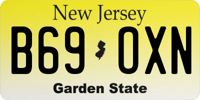 NJ license plate B69OXN