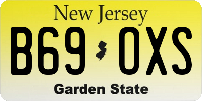 NJ license plate B69OXS