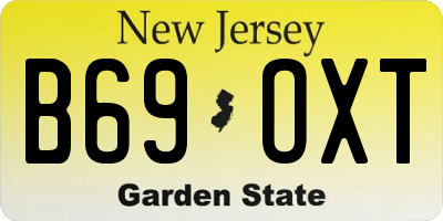 NJ license plate B69OXT