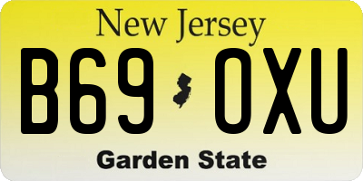 NJ license plate B69OXU