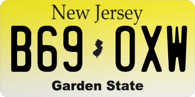 NJ license plate B69OXW
