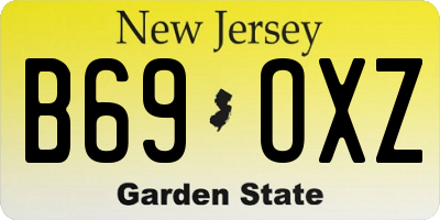 NJ license plate B69OXZ