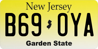 NJ license plate B69OYA