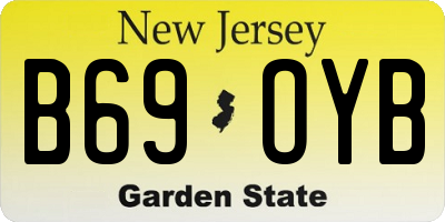 NJ license plate B69OYB