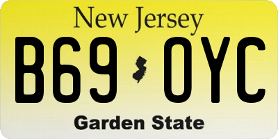 NJ license plate B69OYC