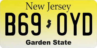 NJ license plate B69OYD