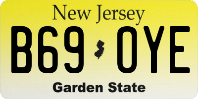 NJ license plate B69OYE