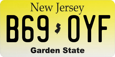 NJ license plate B69OYF
