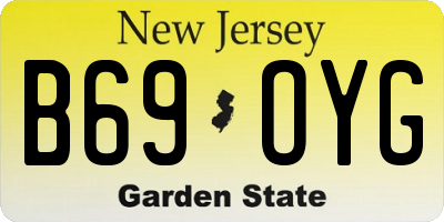 NJ license plate B69OYG