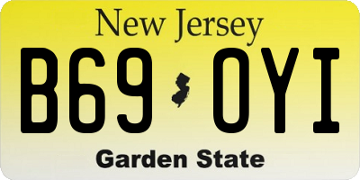 NJ license plate B69OYI