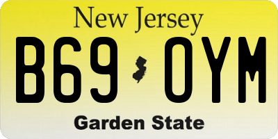NJ license plate B69OYM