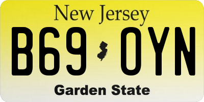 NJ license plate B69OYN