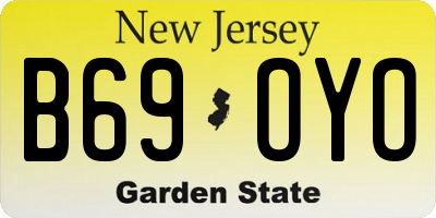 NJ license plate B69OYO