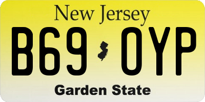 NJ license plate B69OYP