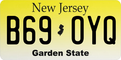 NJ license plate B69OYQ