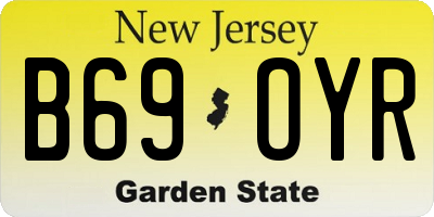 NJ license plate B69OYR
