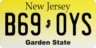 NJ license plate B69OYS