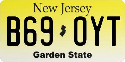 NJ license plate B69OYT
