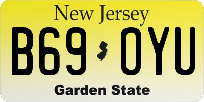 NJ license plate B69OYU