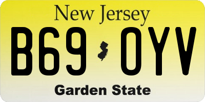 NJ license plate B69OYV